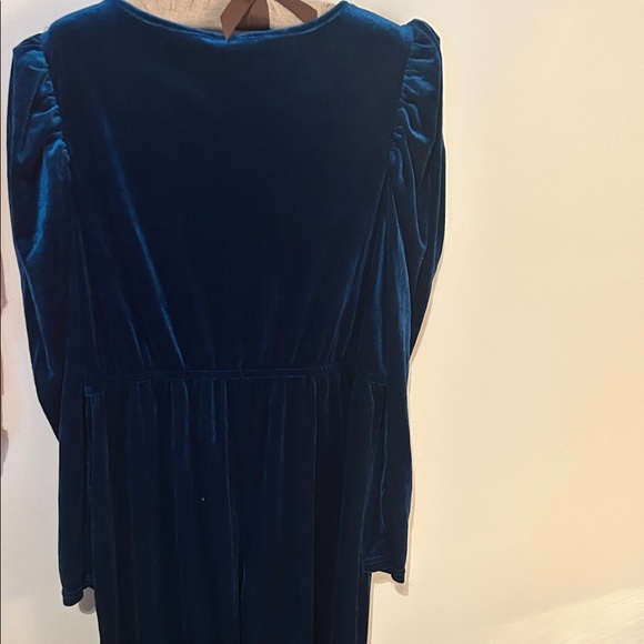 SHEIN Deep Blue Velvet Jumpsuit - Picture 5 of 8
